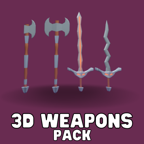 Weapons Pack Low Poly Preview - Theana Productions